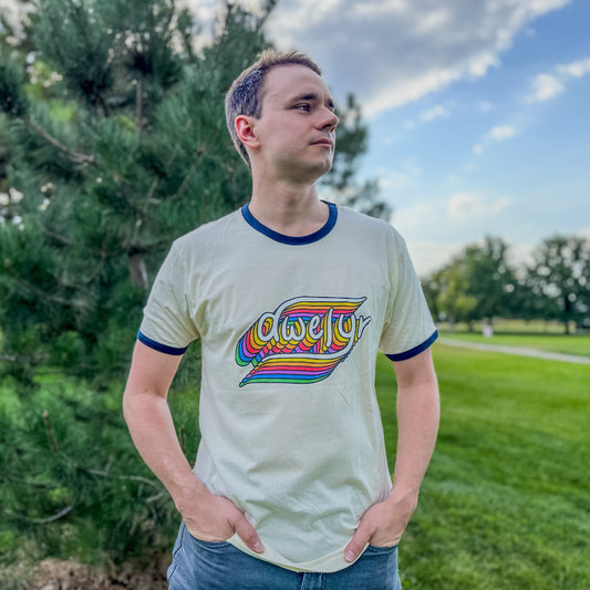 Rainbow dwelyr Unisex Cotton Ringer T-Shirt