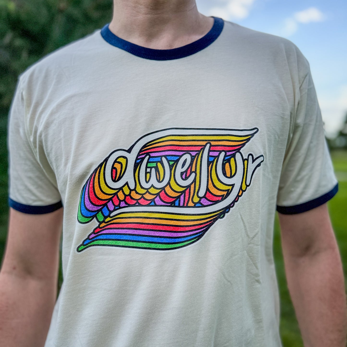 Rainbow dwelyr Unisex Cotton Ringer T-Shirt